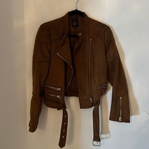 Brown suede Moto jacket